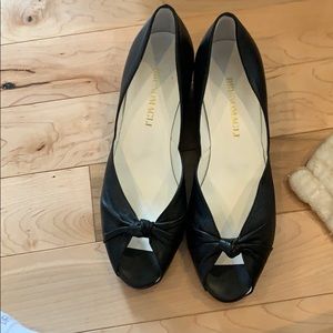 Bruno Magli peep toe knot top wedge